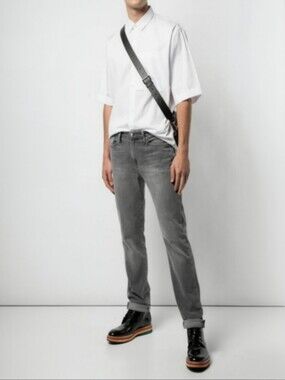 NWT FRAME L’Homme Skinny Men’s Jeans 38 X 33 Kemper Gray Italian Denim